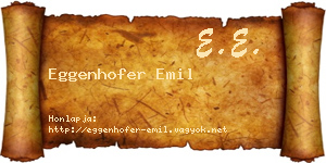 Eggenhofer Emil névjegykártya