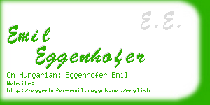 emil eggenhofer business card